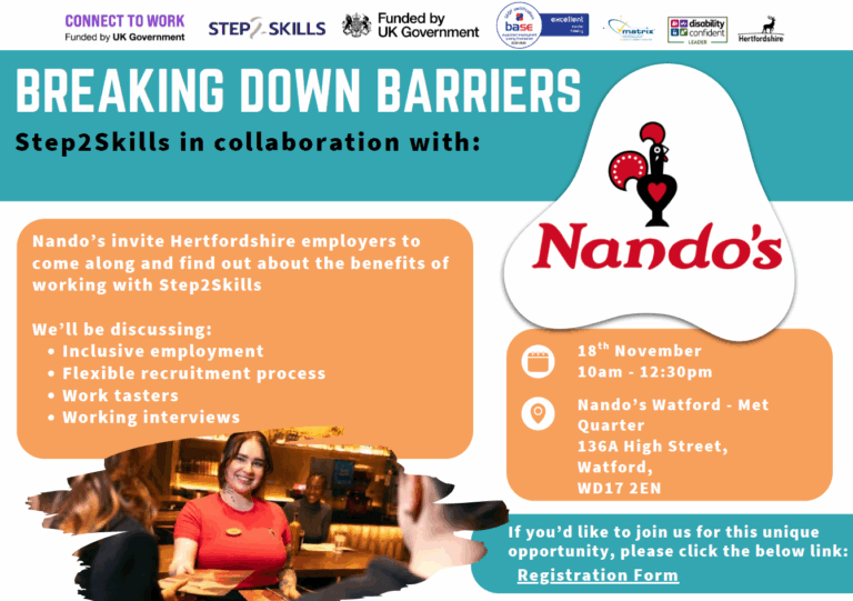 Breaking Down Barriers Step2Skills Watford Town Centre